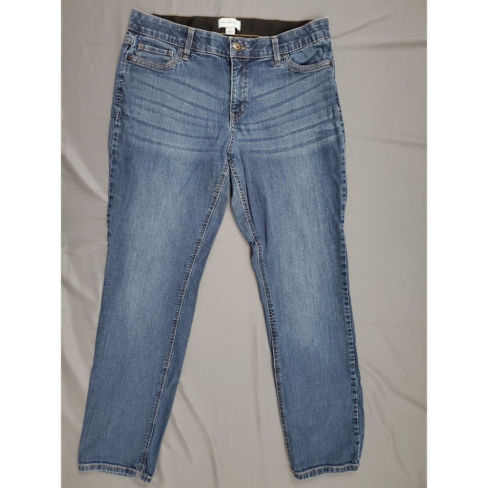 Liz Claiborne‎ Womens Size 12 Medium Wash Straight Leg Comfort Waist Jeans Blue